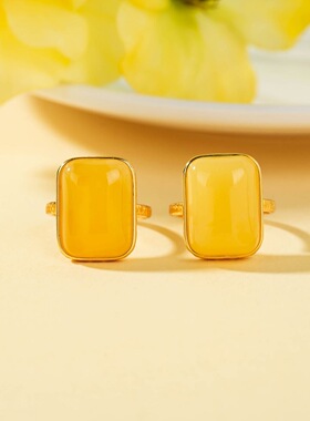 云上叙11 DS82044 蜜蜡戒指-多样性发其一-13*18mm（甄选）