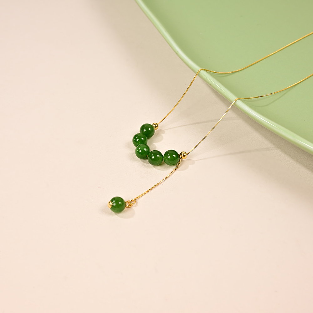 【云上叙】s925银和田玉项链-5.5mm多样性发一件-V6779-E（商城）