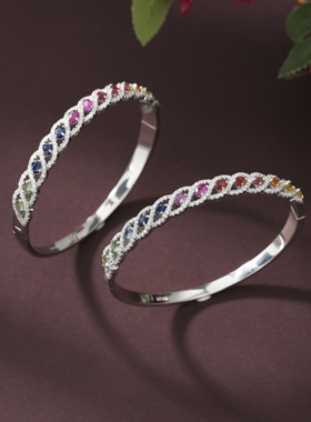 云上叙22 DS84688 彩蓝宝手镯-多样性发其一-3.5*2.5mm（甄选）