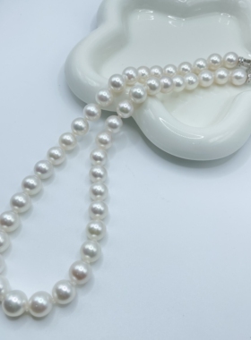 云上叙S925银天然海水珍珠项链强光近正圆女神链V63556-E（商城）