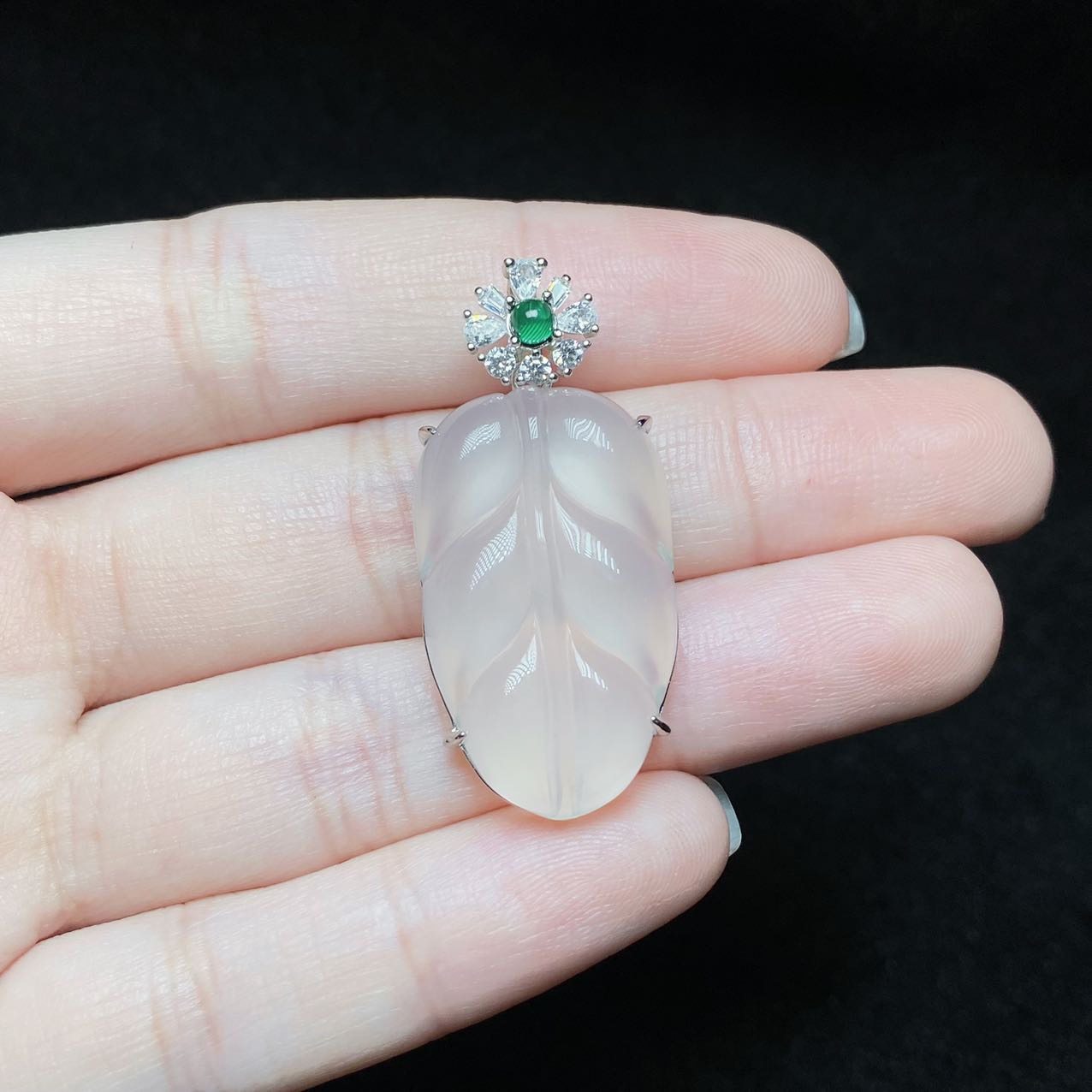 云上叙S925银玉髓吊坠多样性发一件27×16×5mm-V14301-E（商城）