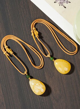 云上叙19  DS95430-蜜蜡水滴吊坠-多样性发一件-随形（甄选）