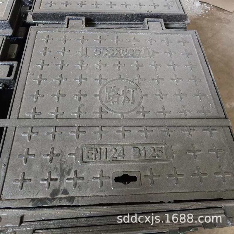 球墨铸铁井盖700铸铁重型窨井盖B125轻型电力方井盖防沉降井盖