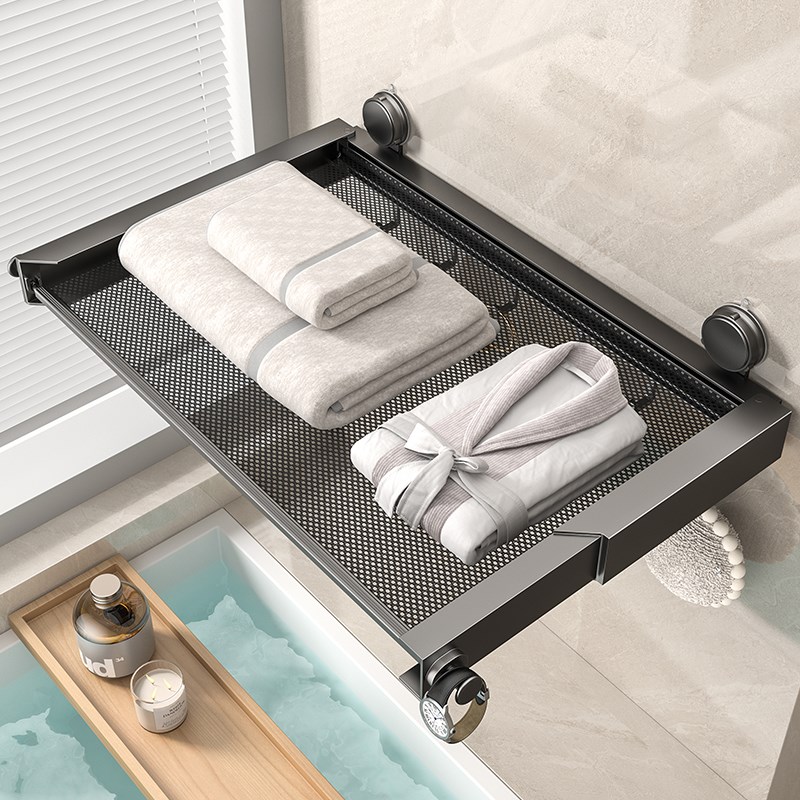 阳台隐形晾衣架伸缩折叠晾晒网家用室内免打孔吸盘挂衣杆晾晒鞋架