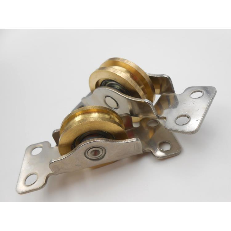 衣轨道轮轴橱柜家具铜轨门配件移铜推拉门式承趟门滑轮木下老凹槽