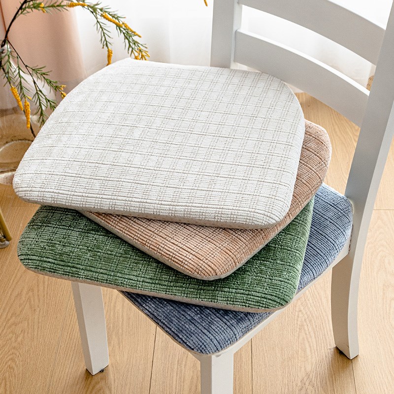慢回弹记忆海绵美式坐垫家用秋冬纹理防滑餐椅办公椅现代餐椅垫