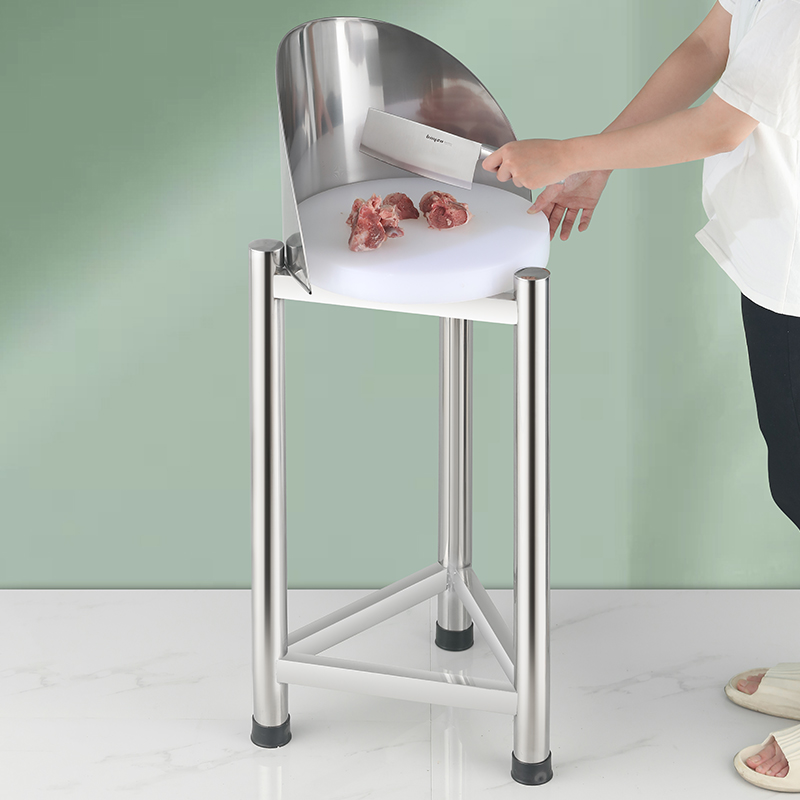 加厚不锈钢砧板架落地三角架厨房砍骨头切菜台商用菜板支架肉墩架