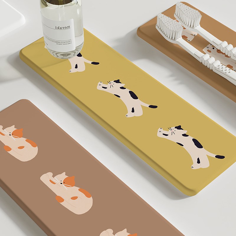 MATZOO 浴室洗手间台面吸水垫洗手台沥水垫置物垫硬硅藻泥洗漱垫