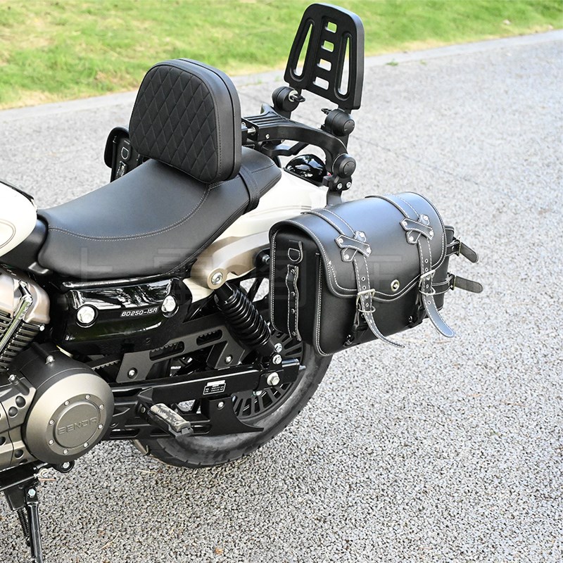 适用金吉拉250复古皮边包帆布边包防水耐用摩托车改装配件无损