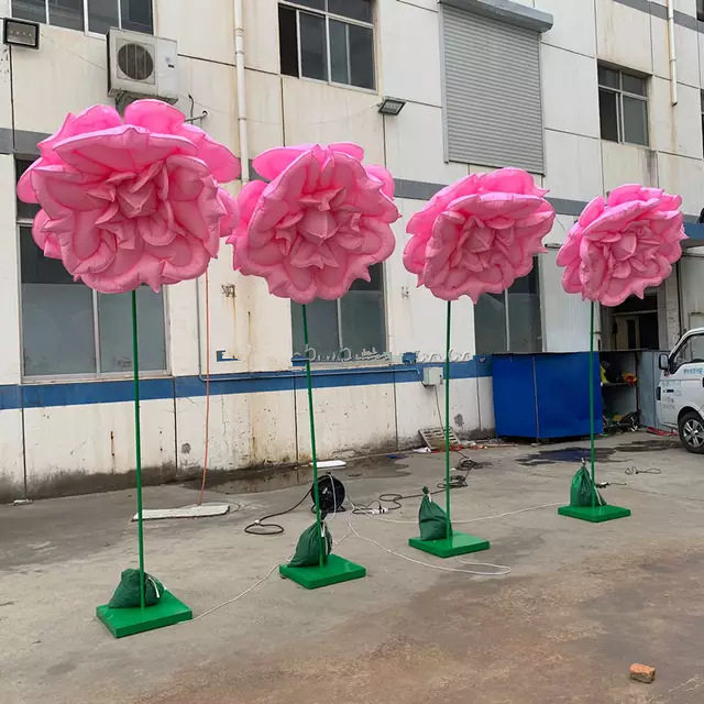 自动感应开合呼吸花朵气模商场美陈景观装饰充气花卉模型智能感应