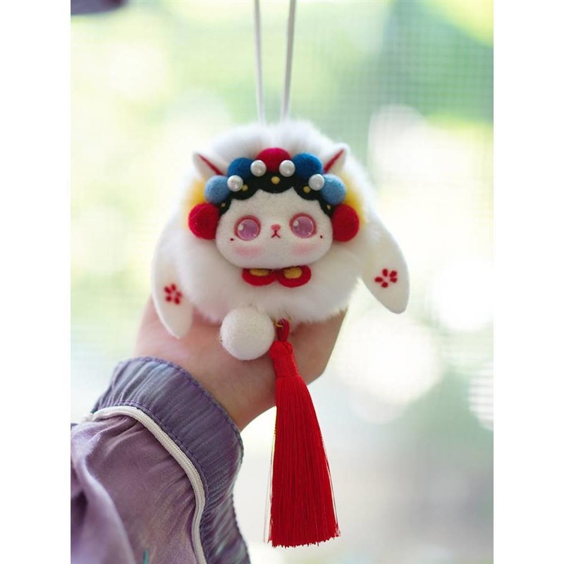 新疆西藏百货店铺生肖兔年新款羊毛毡戳戳乐材料包情人节生