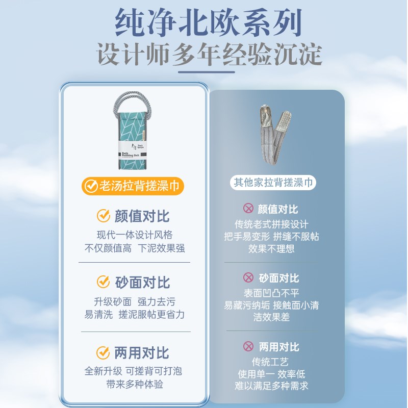 搓背神器后背不求人老汤搓澡巾洗澡巾强力搓泥长条男士女士