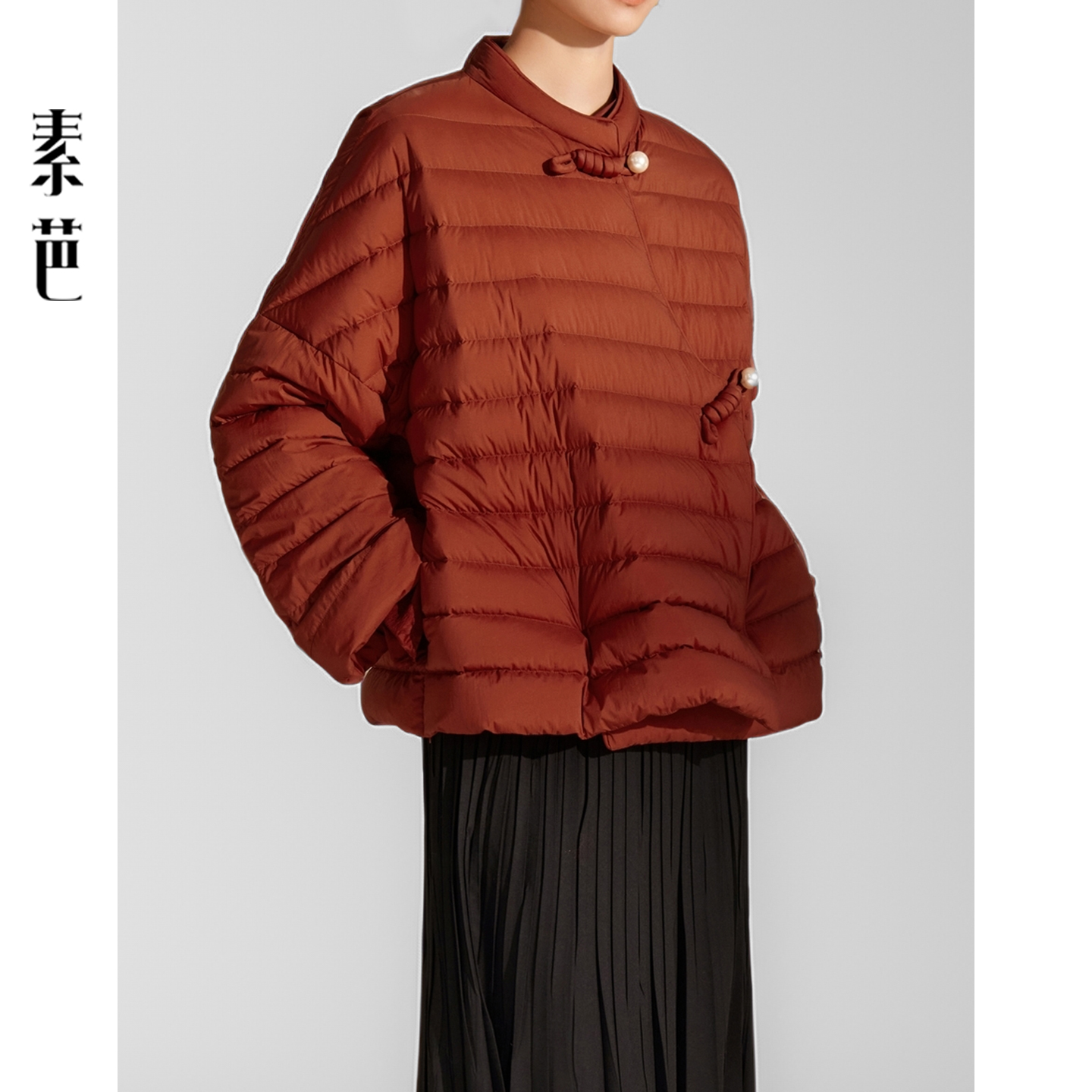 素芭新中式斜襟羽绒服