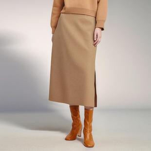 百搭休闲中长裙子SK0152 设计时尚 素芭极简廓形半身裙女冬季 两片式