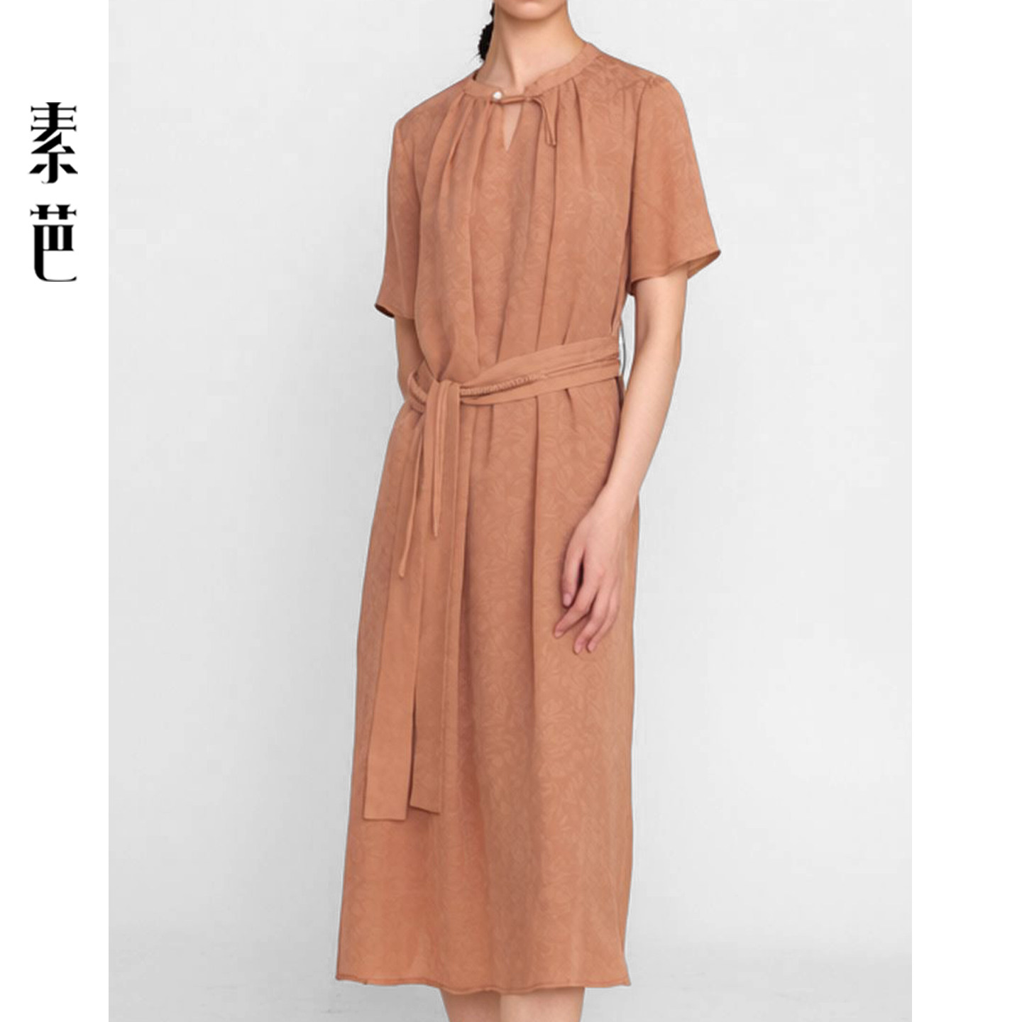 素芭雅韵新中式系带连衣裙图片