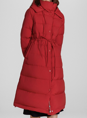 素芭高级感收腰羽绒服女冬季高领连帽一体设计时尚保暖外套SJ0815