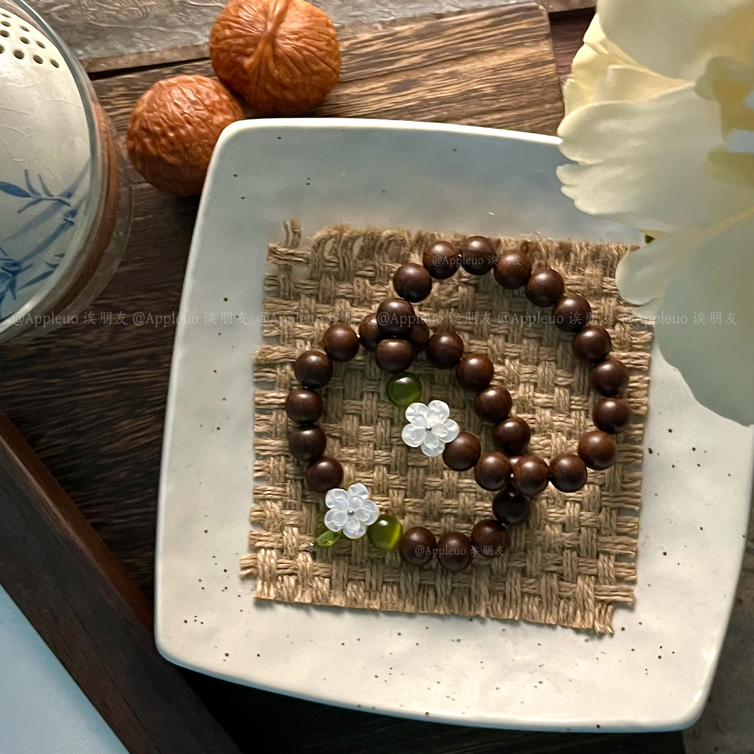 「茉莉木」原创手工木制茉莉手串清冷感新中式配饰-Appleuo诶朋友图片