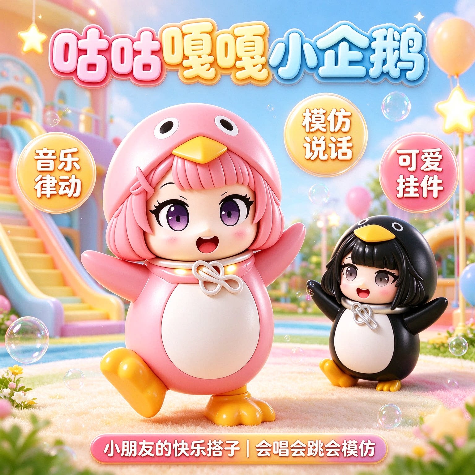 会说话的咕咕嘎嘎小企鹅带录音功能手办公仔玩偶送礼儿童生日礼物