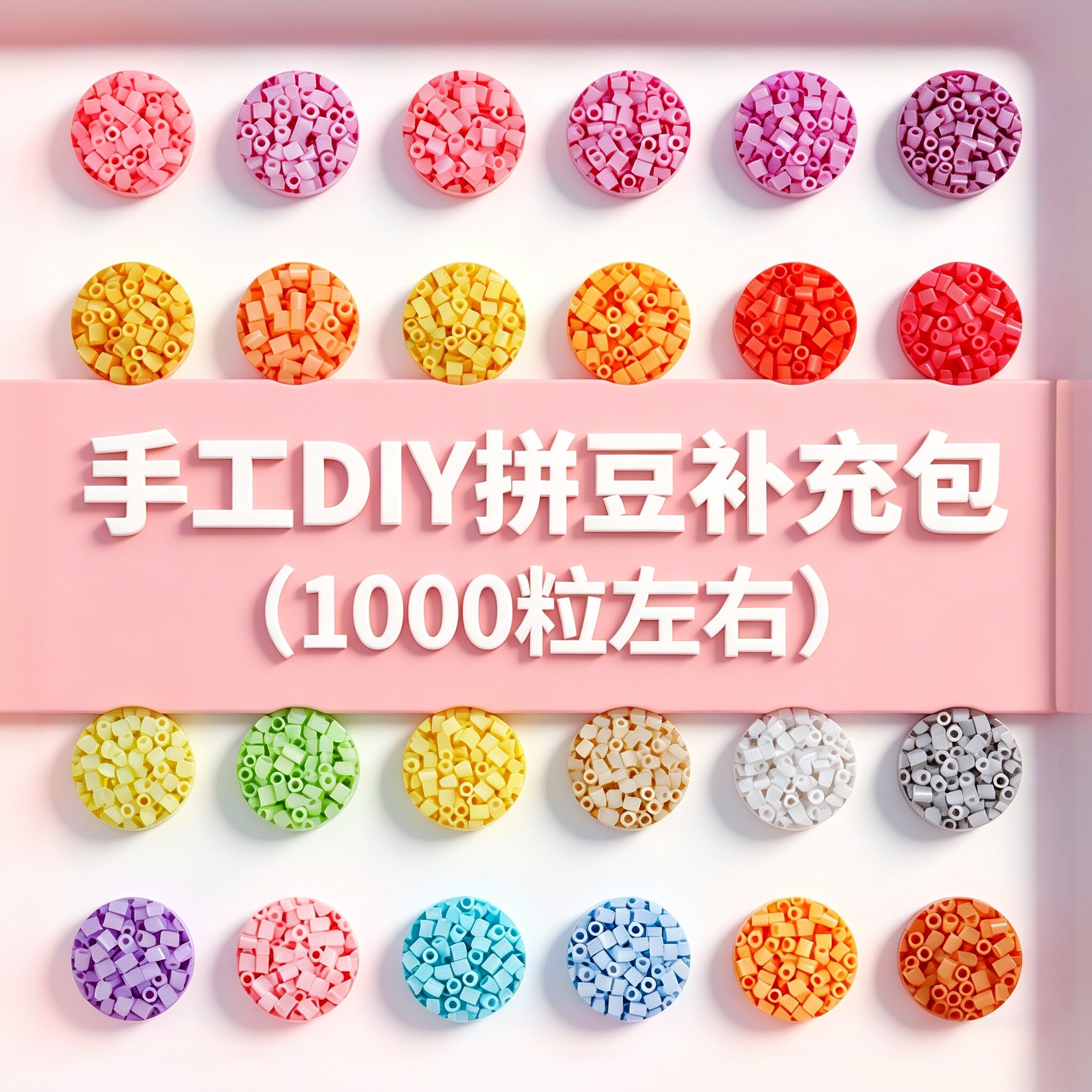 2.6mm拼豆补充包MARD兼容立体融合豆全套221色手工DIY颗粒补充包