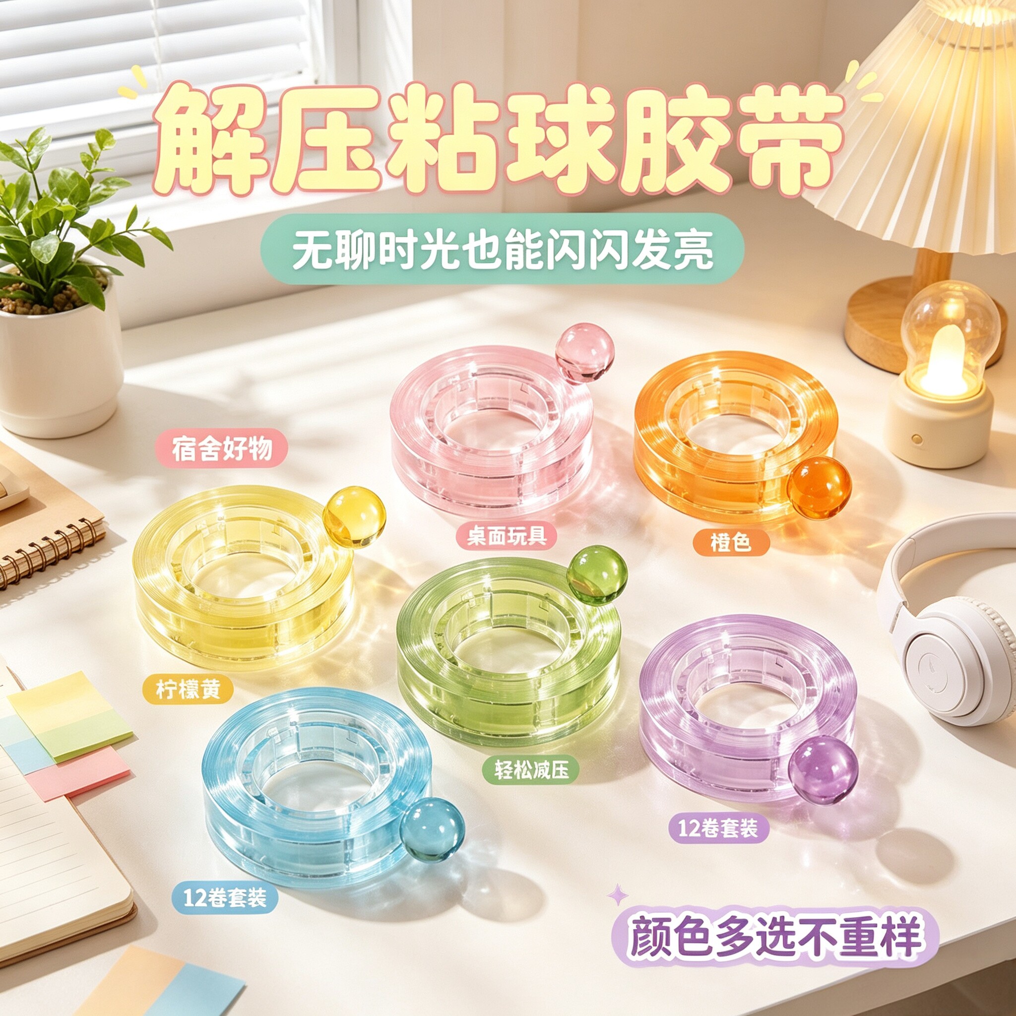 摸鱼解闷小玩意女生解压神器无聊打发时间透明粘粘球胶带减压小学生爆火女生玩具