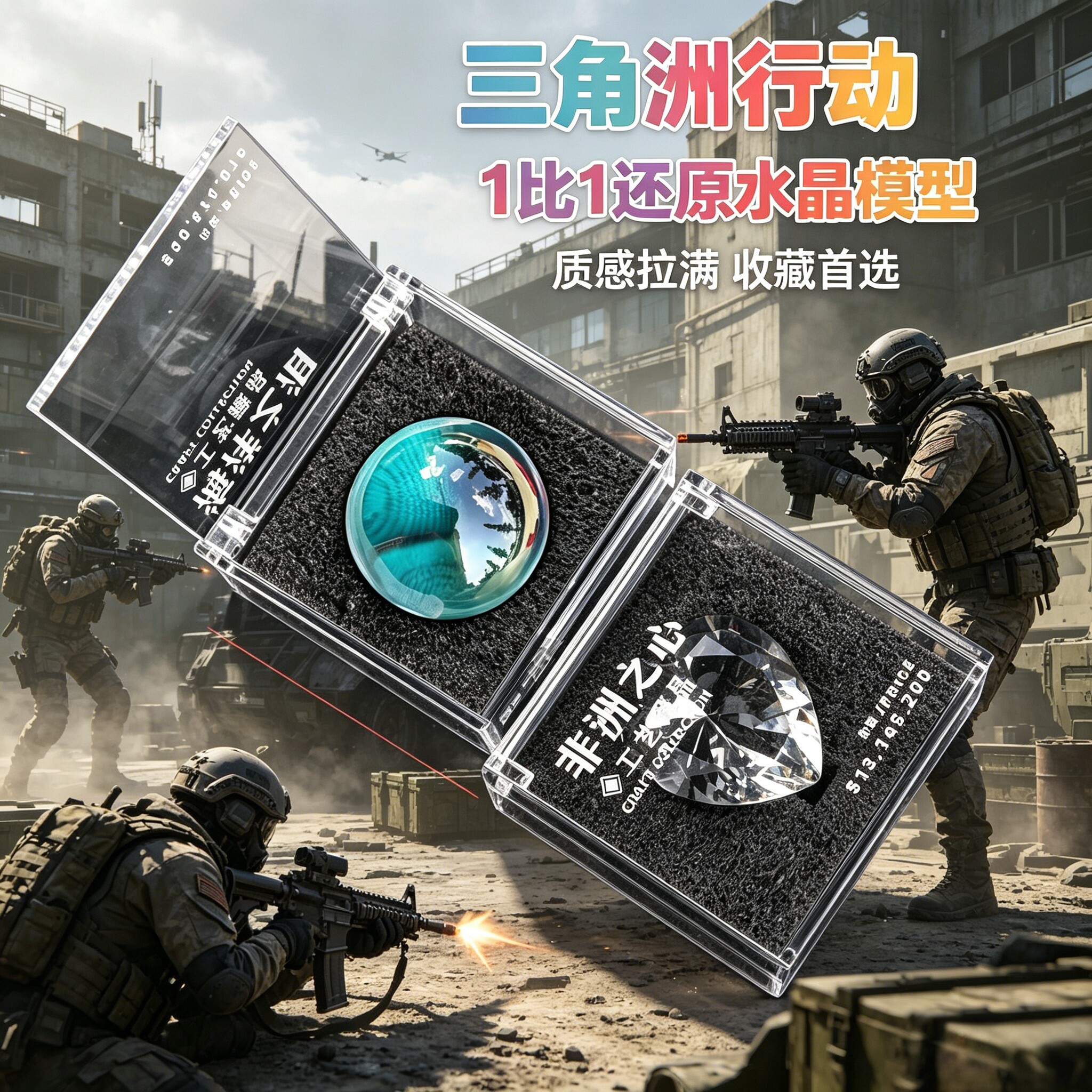 超大号非洲之心海洋之泪5CM水晶模型摆件礼盒三角洲行动游戏周边图片