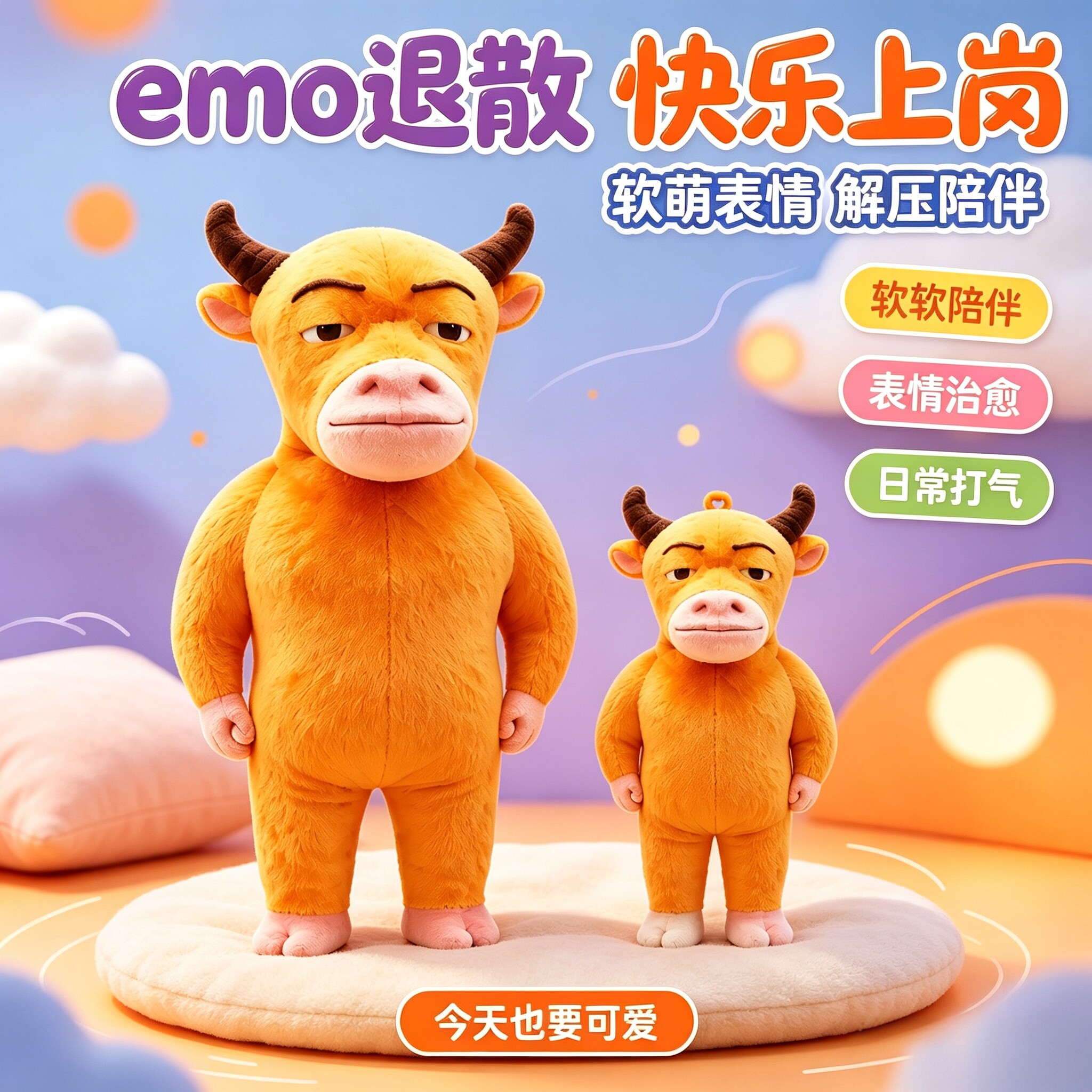 牛来毛绒挂件恶搞解压牛可录音钥匙扣书包挂饰趣味公仔毛绒挂件图片