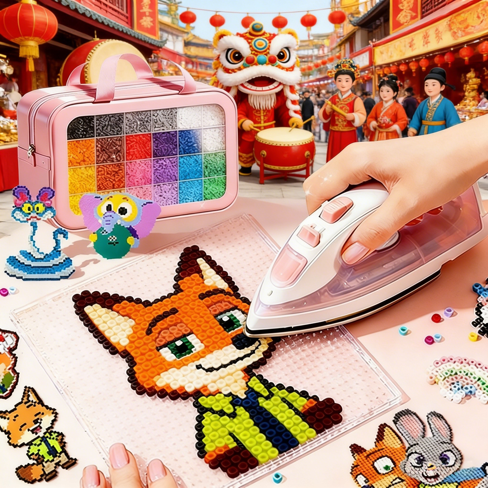 超好拼拼豆套装拼豆豆工具立体融合笔熨斗全套手工diy材料补充包,玩具/童车/益智/积木/模型,拼豆/拼豆工具,淘宝优惠券,粉丝福利购,淘宝优惠卷