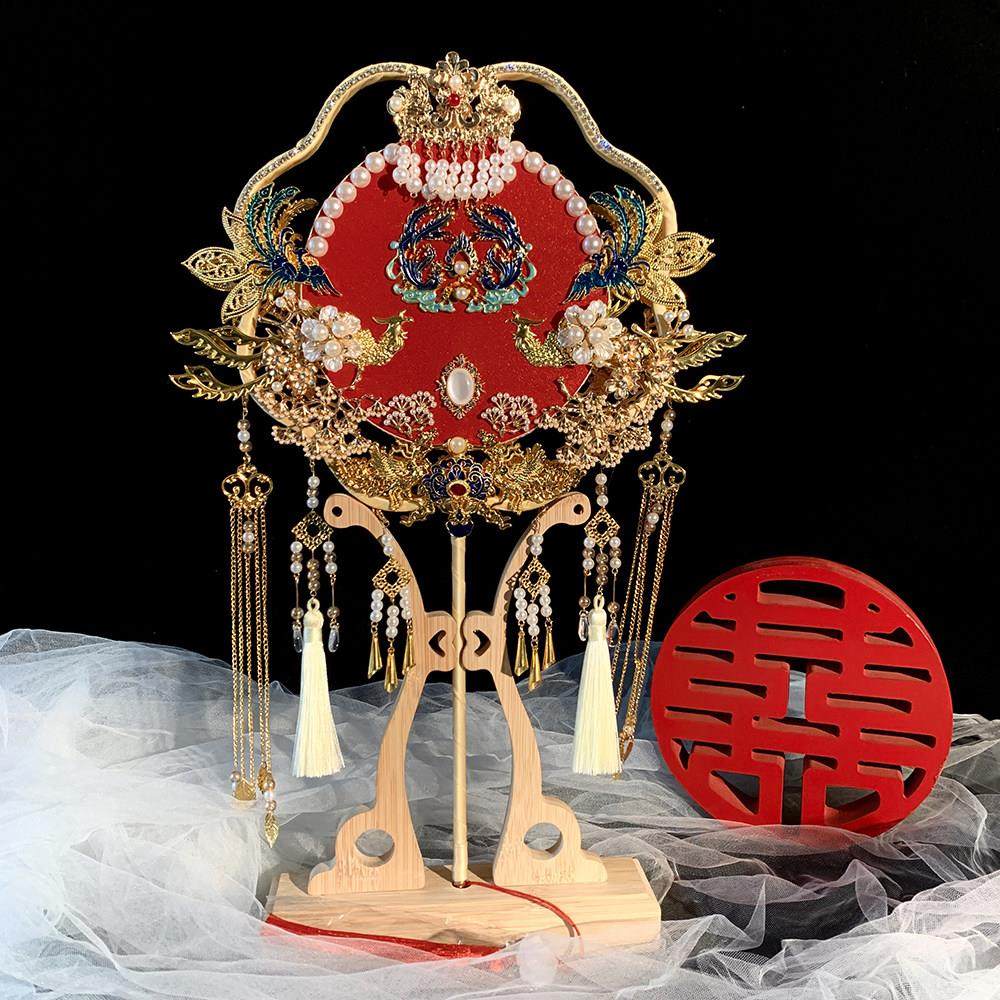 新娘婚礼扇双面双色重工业中式婚礼秀和快乐扇手工DIY材料包,家居饰品,工艺扇/团扇/喜扇/折扇,淘宝优惠券,粉丝福利购,淘宝优惠卷