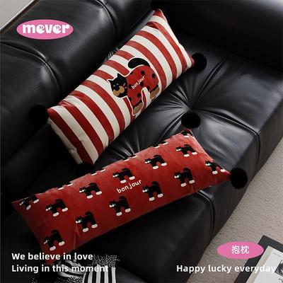 猫猫新年氛围感红色高级感抱枕客厅沙发靠枕套床上睡觉长条形靠垫
