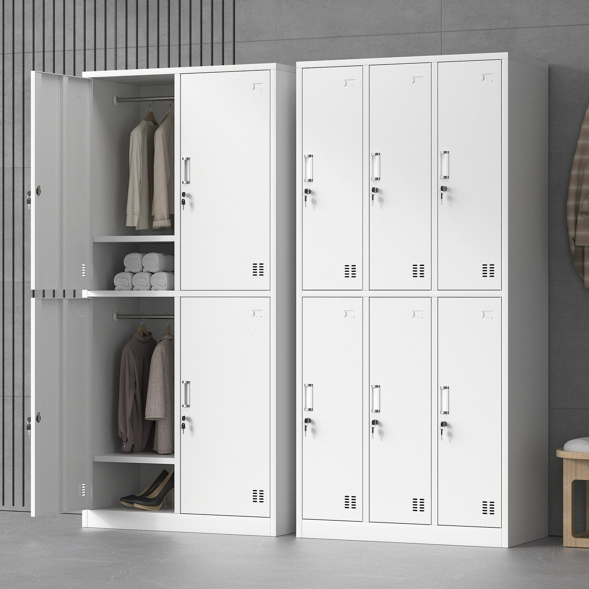 青岛钢制员工铁皮柜更衣柜子工厂宿舍换衣柜带锁储物柜鞋柜多门柜,模玩/动漫/周边/娃圈三坑/桌游,文化/体育周边,淘宝优惠券,粉丝福利购,淘宝优惠卷