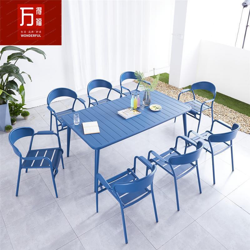 阳台休闲桌椅组合庭院花园室外铝椅户外铝桌全铝桌椅简约小桌椅子