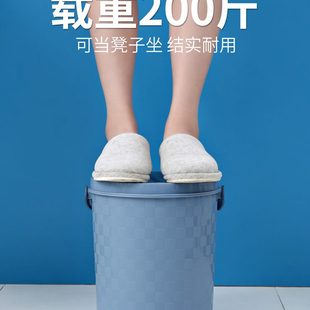 甄选带盖水桶手提可坐塑料桶有盖洗澡幼儿园收纳桶凳家用储水用钓