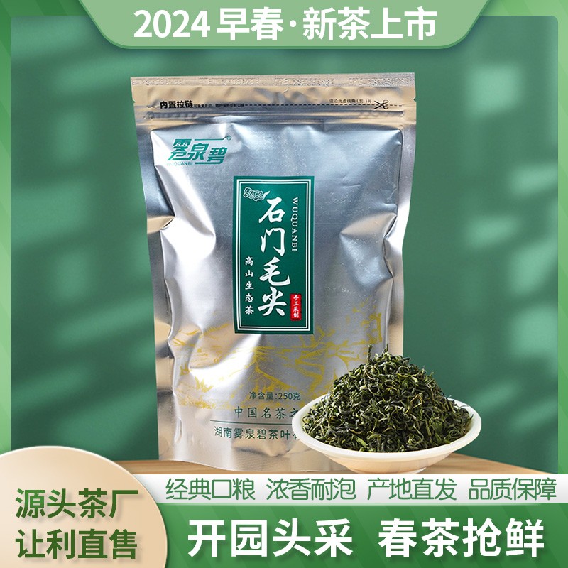 雾泉碧毛尖送礼两袋一斤装浓香型茶叶高山生态茶叶绿茶原产地手采