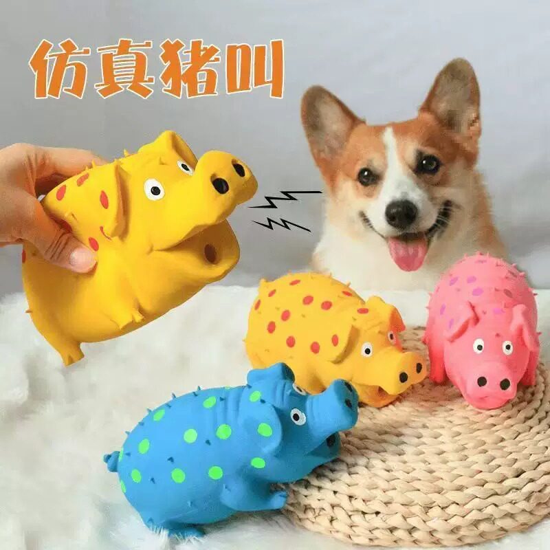 狗狗大号乳胶发声怪叫猪猪玩具|