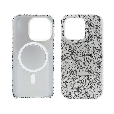 RURAL PC材质 见面会银色质感磁吸男女防摔款  手机壳 适用苹果16promax/iPhone15promax/14pro/13  商务风国