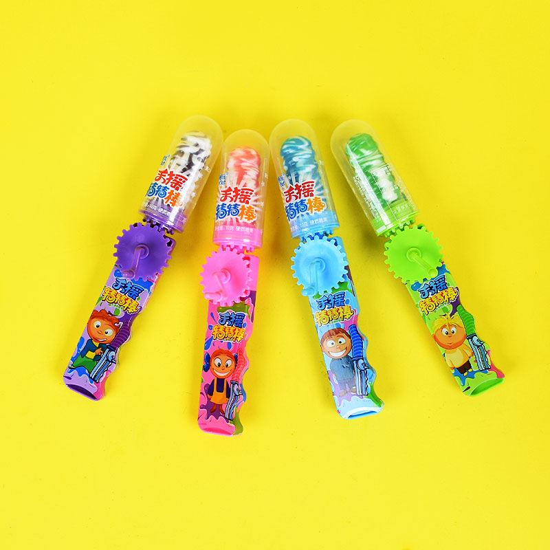 手摇棒棒糖转转糖果幼儿园趣味创意玩具儿童分享零食水果味棒棒糖