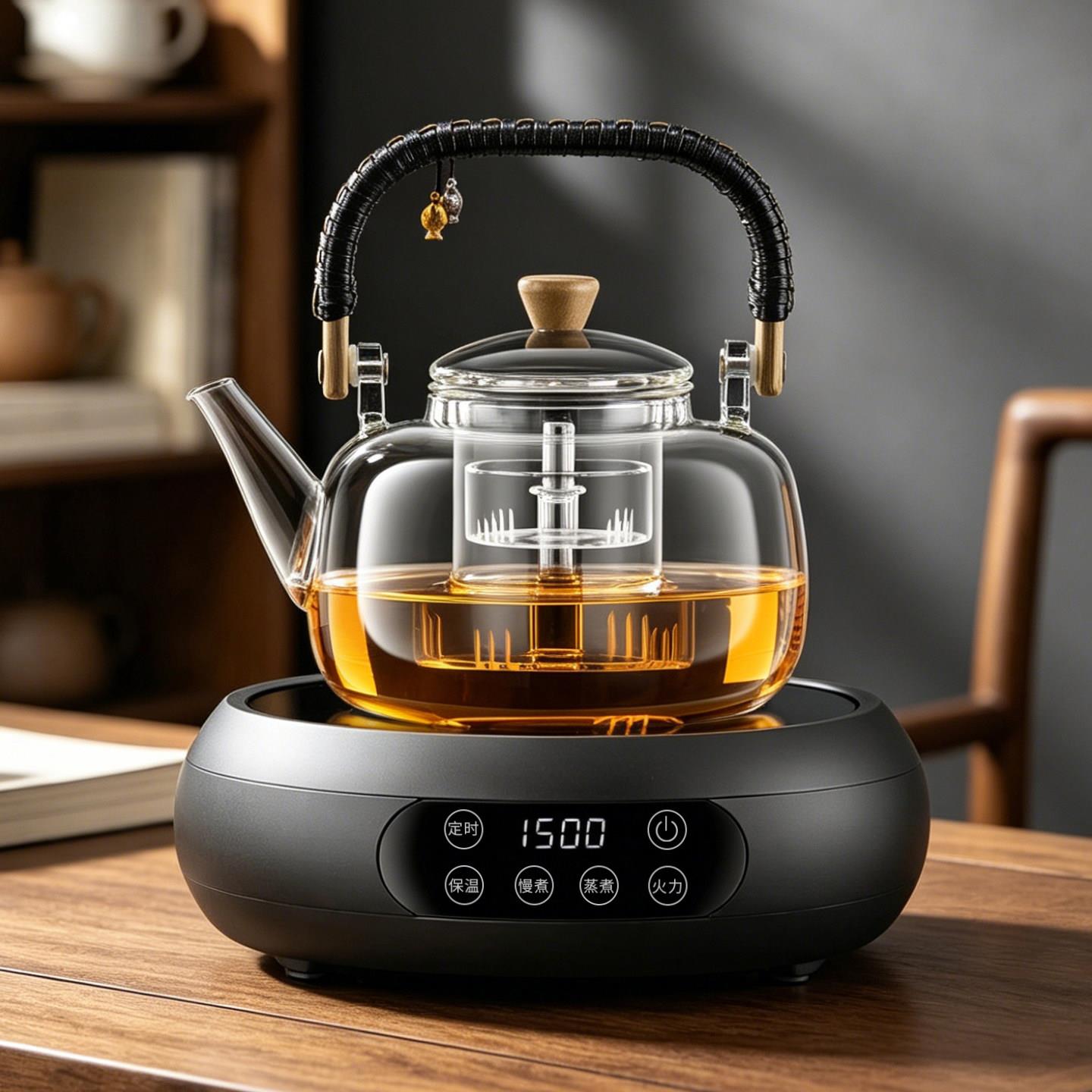 2026新款加厚玻璃烧茶壶煮茶器一体泡茶家用电热陶炉养生保温套装