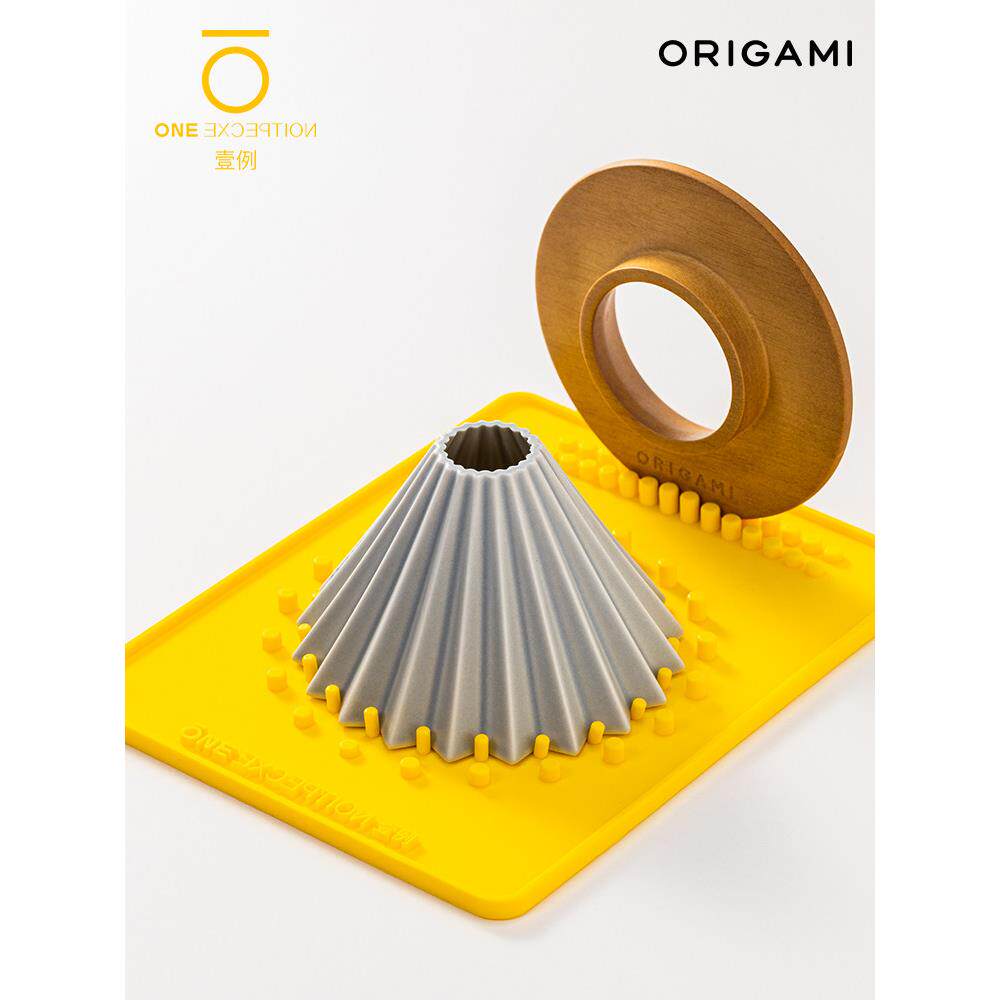 日本ORIGAMI折纸滤杯S号M号手冲咖啡木托陶瓷滤杯V60蛋糕杯kalita
