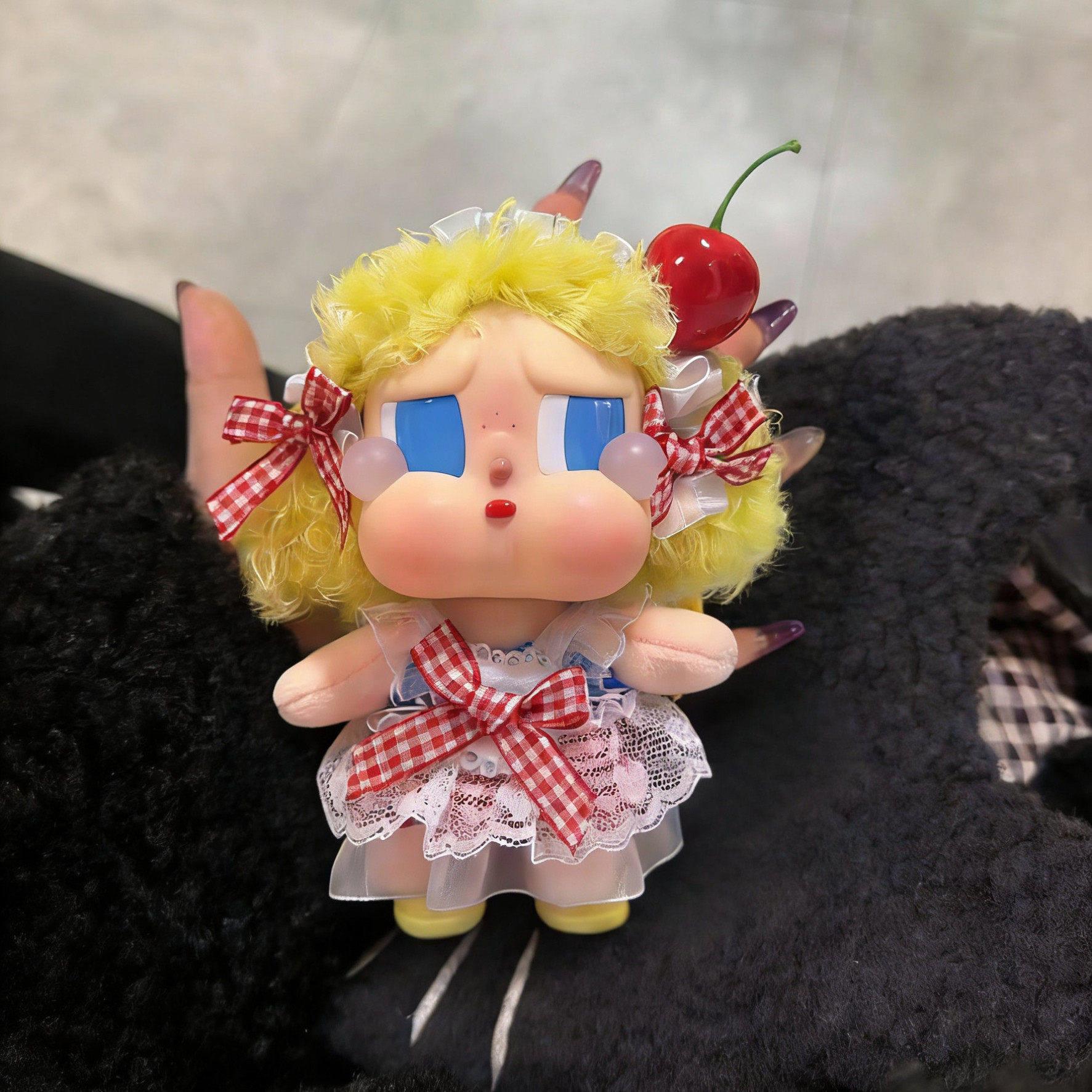 日光沐浴娃衣crybaby哭娃衣服10cm15cm毛绒公仔可爱樱桃裙子套装