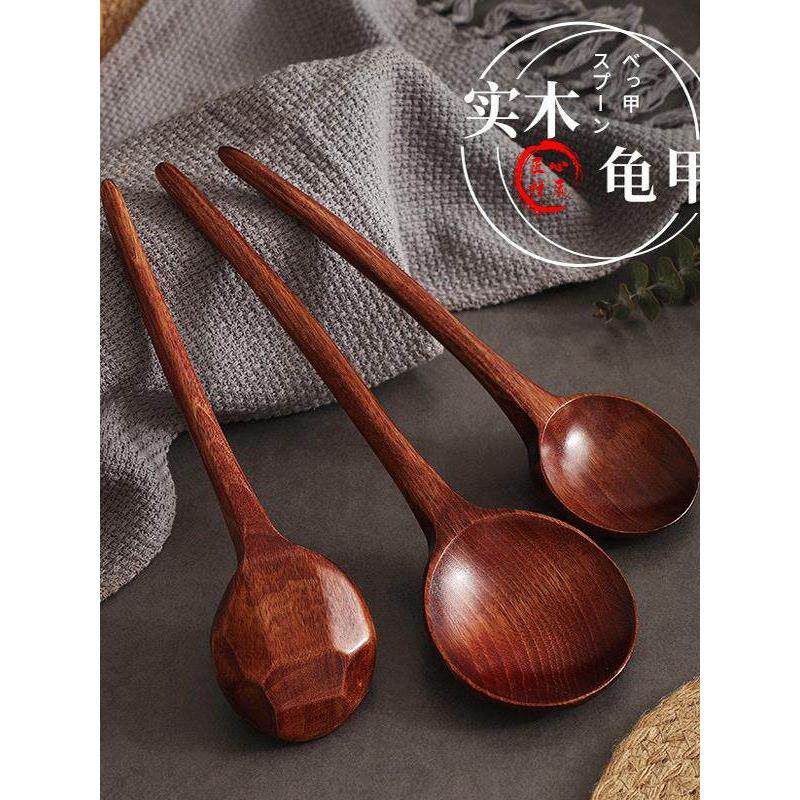 实木大汤勺拉面勺长柄木勺木质龟甲干饭勺网红吃播螺蛳粉木头勺子