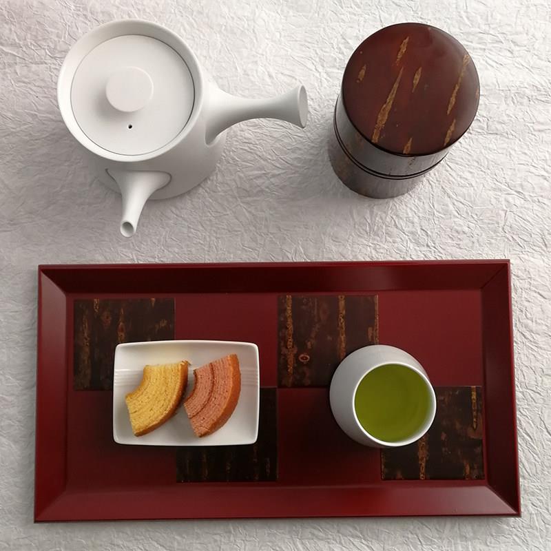 日本进口桦细工日式茶歇托盘好看果盘小罐茶茶盘轻奢现代高级感