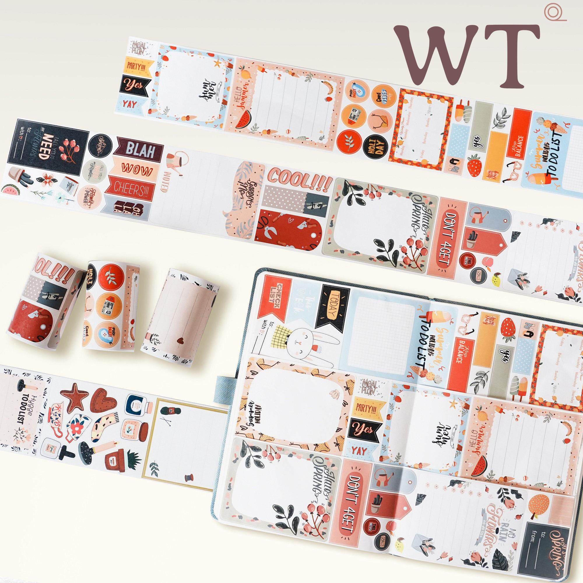 WT原创胶带 日子有序 手写生活诗 时间收纳册 日常手帐书写纸模切