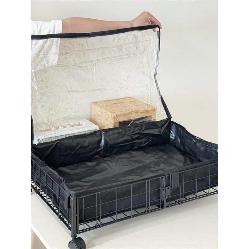 有点牛!可折叠床底收纳箱带滑轮储物整理箱铁艺收纳架子收纳筐