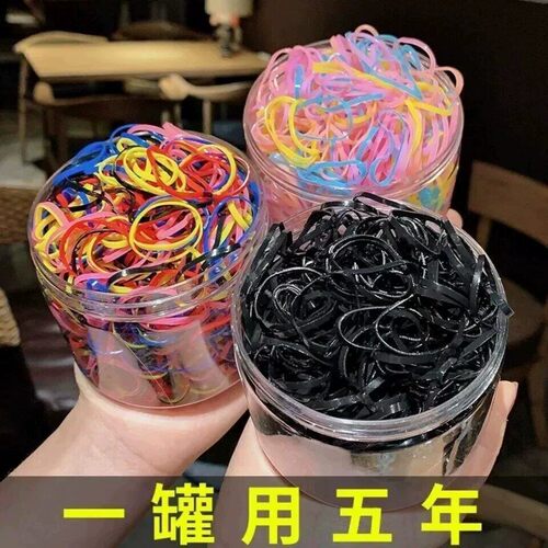 彩色一次性大号皮筋罐装不伤发