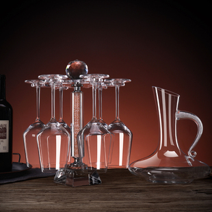 家用6只创意无铅水晶杯葡萄醒酒器欧式 红酒杯套装 玻璃高脚杯酒具