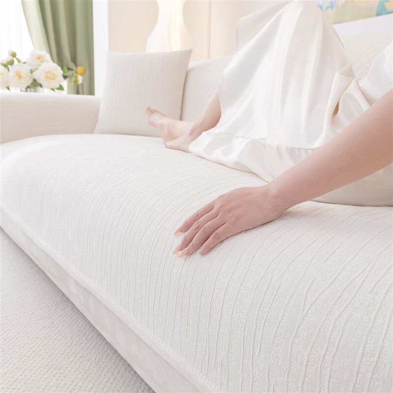 轻式奶油风沙发垫四季通用2024新款雪尼J尔坐垫全包万能套罩盖布