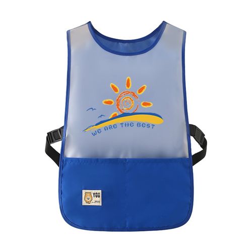 儿童马甲罩衣防水防油中大童围裙幼儿园美J术绘画吃饭围兜定制log