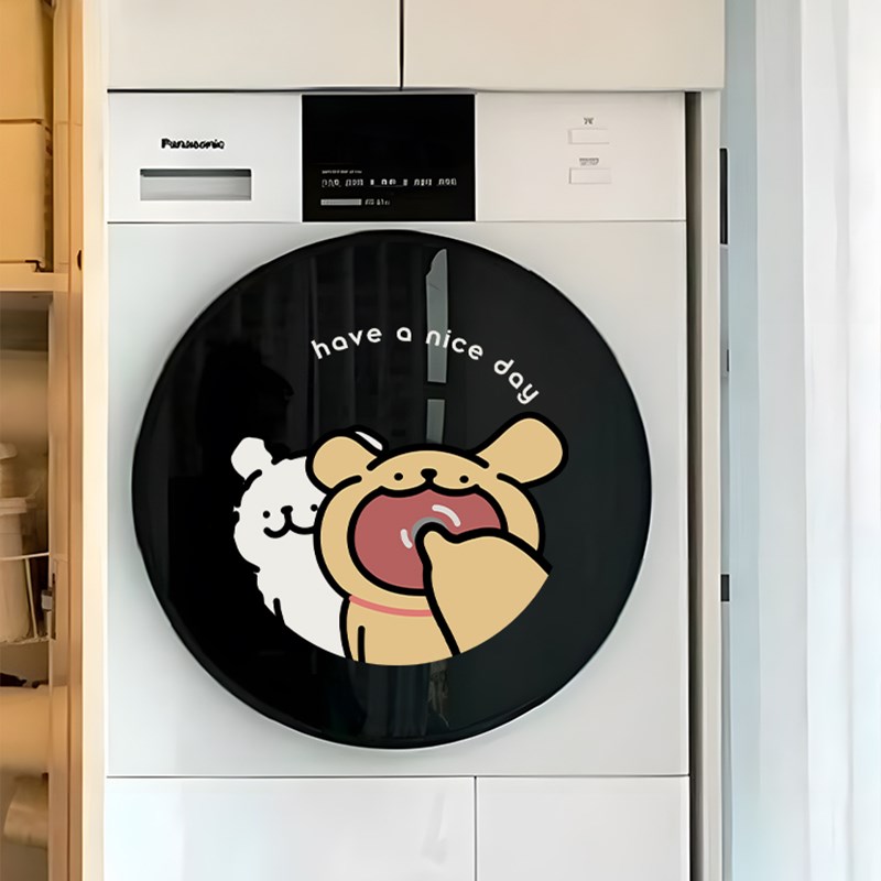可爱滚筒洗衣机外k壳贴纸装饰贴静电贴浴室门贴纸玻璃贴纸贴画遮