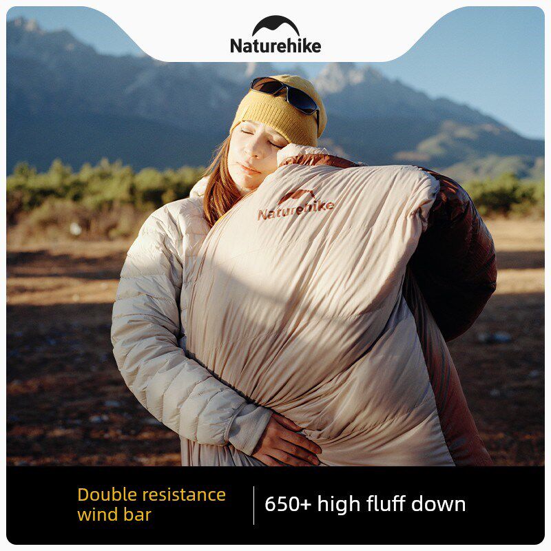 挪客雪鸟羽d绒睡袋成人户外露营木乃伊轻量化超轻便携式防寒保暖