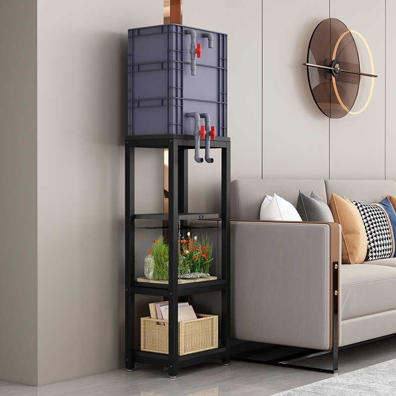 家用鱼缸周转箱h支架客厅过滤盒架子金属立柱式多层周转箱底座定